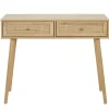 Console d'Entrée 2 Tiroirs en Bois