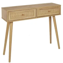 Console d'Entrée 2 Tiroirs en Bois
