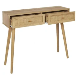 Console d'Entrée 2 Tiroirs en Bois