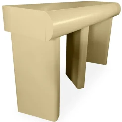 Console design 2 tiroirs avec pieds obliques Mezade Beige