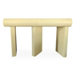 Console design 2 tiroirs avec pieds obliques Mezade Beige