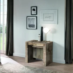 Console effet bois avec 4 allonges