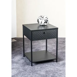 Console en métal avec tablette et tiroir