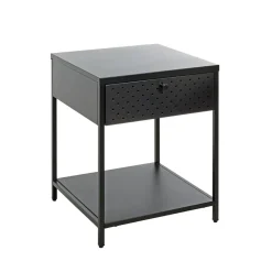 Console en métal avec tablette et tiroir