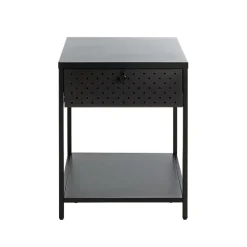 Console en métal avec tablette et tiroir