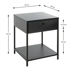 Console en métal avec tablette et tiroir