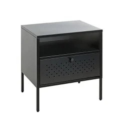 Console en métal avec tablette et tiroir noir