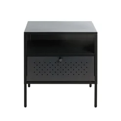 Console en métal avec tablette et tiroir noir