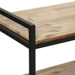 Console en métal et bois marron