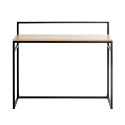 Console en métal et bois plateau décor chène