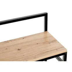 Console en métal et bois plateau décor chène