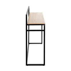 Console en métal et bois plateau décor chène