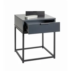 Console en panneau de particules avec décor en anthracite tube peint par poudrage en noir