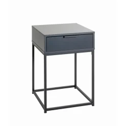 Console en panneau de particules avec décor en anthracite tube d'acier peint par poudrage en noir