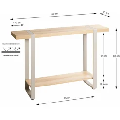 Console en tube d'acier peint par poudrage en gris cachemire