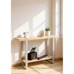 Console en tube d'acier peint par poudrage en gris cachemire