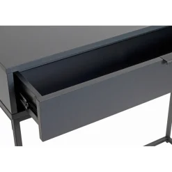 Console en tube d'acier peint par poudrage en noir corps et tiroir en panneau de particules