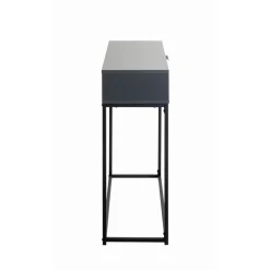 Console en tube d'acier peint par poudrage en noir corps et tiroir en panneau de particules