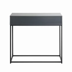 Console en tube d'acier peint par poudrage en noir corps et tiroir en panneau de particules