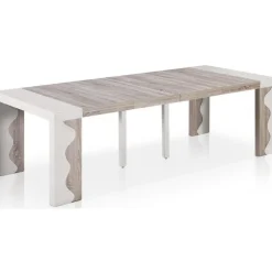 Console extensible blanche bicolore 250cm laque CHICAGO