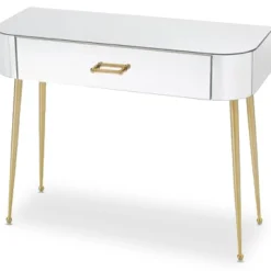 Console FANTASIO 1 Tiroir Miroir Et Or