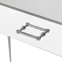 Console FANTASIO 1 Tiroir Miroir Et Argent