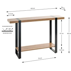 Console finition chêne et structure en acier