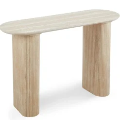 Console moderne avec pieds style colonnes Gwendoline Beige