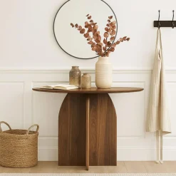 Console moderne ovale Calyptus Bois foncé