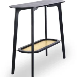 Console moderne Yokori en cannage et Bambou Noir