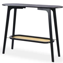 Console moderne Yokori en cannage et Bambou Noir