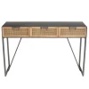 Console métal 3 tiroirs cannage - DORIA