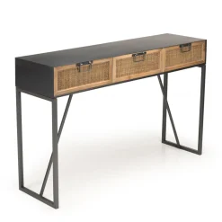 Console métal 3 tiroirs cannage - DORIA