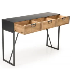 Console métal 3 tiroirs cannage - DORIA