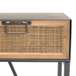 Console métal 3 tiroirs cannage - DORIA