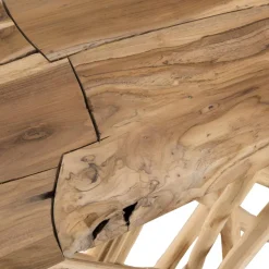 Console nature plateau bois Teck - pieds bois flotté - KELIA