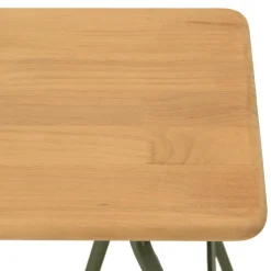 Console plateau en pin et pieds tréteaux en métal vert HELENA