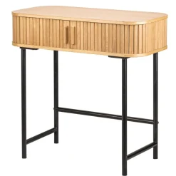 Console table en métal et bois avec 2 portes Noir