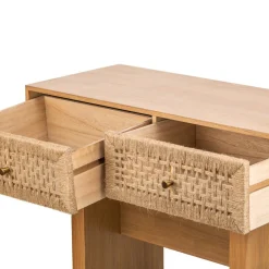 Console Table Scandinave en Bois avec 2 Tiroirs
