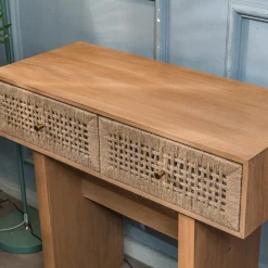 Console Table Scandinave en Bois avec 2 Tiroirs