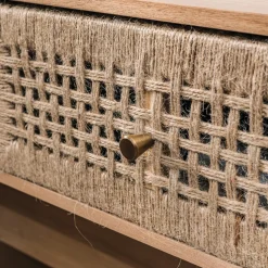 Console Table Scandinave en Bois avec 2 Tiroirs