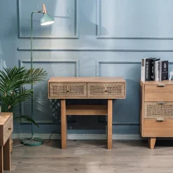 Console Table Scandinave en Bois avec 2 Tiroirs