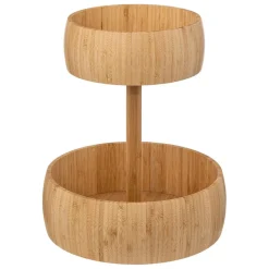 Corbeille à fruit 2 niveaux bambou Beige