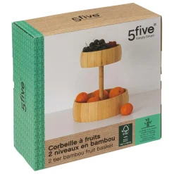Corbeille à fruit 2 niveaux bambou Beige