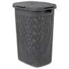 CORBEILLE 60L GRIS BETON RATTAN