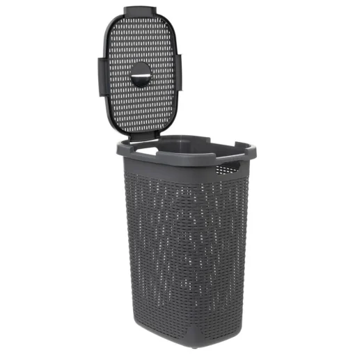 CORBEILLE 60L GRIS BETON RATTAN