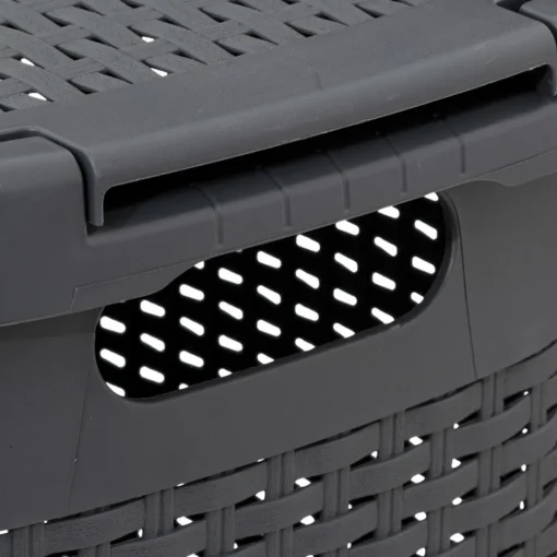 CORBEILLE 60L GRIS BETON RATTAN