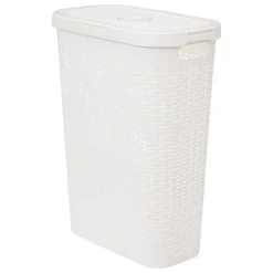 Corbeille slim de 40L blanc