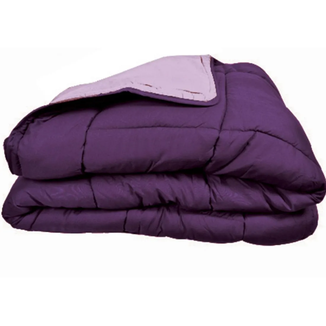 Couette chaude bicolore COCOON prune/parme