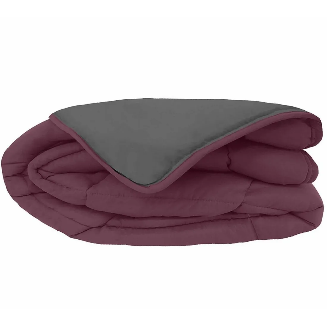 Couette légère bicolore COCOON prune/acier